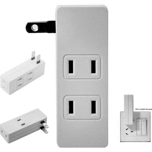 BAAQII 1 to 4 NEMA 1-15P USA Outlet Saver Power Extension Adapter Left Right Angled for Extending Power Cord Durable CE1664