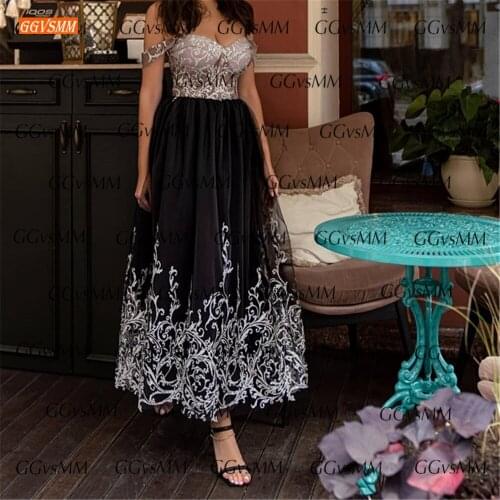 Unique Black Prom Dresses 2021 Sweetheart Lace Up Built-In BraFloral Print ladies formal party Ankle-Length vestidos de fiesta
