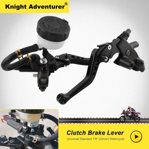 Universal 7/8" 22mm Motorcycle Clutch Brake Master Cylinder Reservoir Levers Kit Fluid Reservoir Set 7 Color