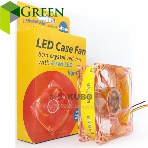 AKASA DFS802512M 80MM 8CM 80*80*25MM Led cooling fan Cooling fan DC12V 1.4W For computer case with 3pin