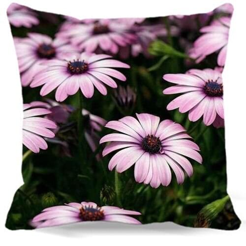 Vintage Decorative Cushion cover Purple Chrysanthemum Pattern 9 style Cotton Polyester Pillow Case Home car sofa Use 45cm*45cm