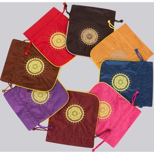 High Quality 13x15cm Slik Jewelry Bags 20Pcs Ethnic Gift Bags Silk Drawstring Bags Christmas Jewelery Pouches Muslin Packaging