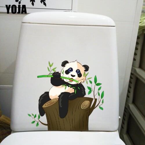 YOJA 22.7×21CM Cute Panda Home Kids Room Wall Stickers Personality Bedroom WC Decoration T1-2674