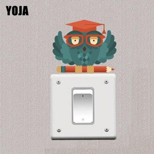 YOJA Unique Owl Decor Switch Sticker Living Room Bedroom Wall High Quality Colored 10SS0037