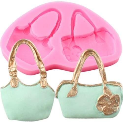 Lady Wallet Handbag Purse Bag Silicone Mold DIY Chocolate Moulds Cupcake Topper Fondant Cake Decorating Tools Candy Resin Mould