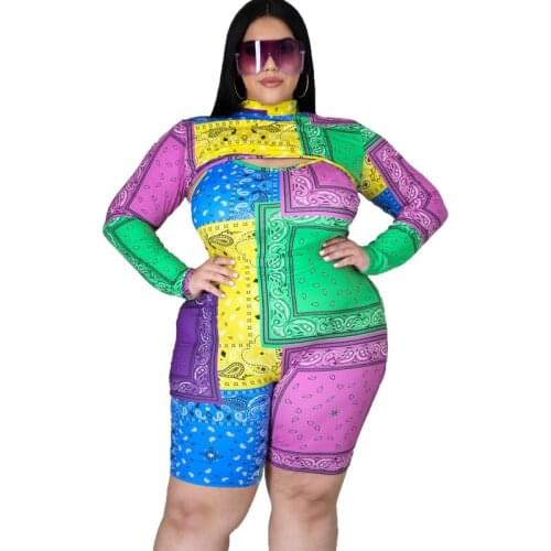 Plus Size 6XL Dresses for Women 2021 Patchwork Print Zip Up Bodycon Stretchy Mini Dress Plus Size Clothing Sexy Party Outfits
