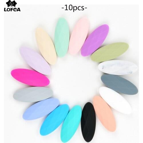 LOFCA 10pcs Marquise Silicone Beads For DIY Teether Teething Necklace BPA Free Food Grade Silicone Beads For Baby Teether DIY