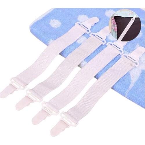 4PCS/Set Elastic Bed Sheet Mattress Cover Blankets Grippers Clip Holder Fasteners Kit Home Textiles Accessories
