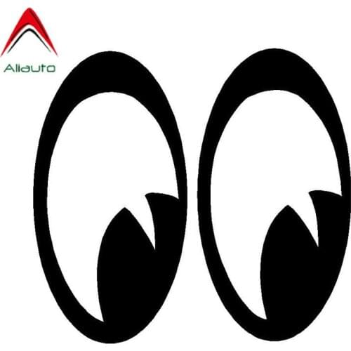 Aliauto Lovely Moon Eye Car Sticker Fun Automobile Styling Vinyl Anti-UV Reflective Decals Accessories Black/Silver,13cm*12cm
