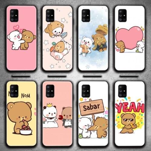Milk Mocha bear Phone Case For Samsung Galaxy A21S A01 A11 A31 A81 A10 A20E A30 A40 A50 A70 A80 A71 A51