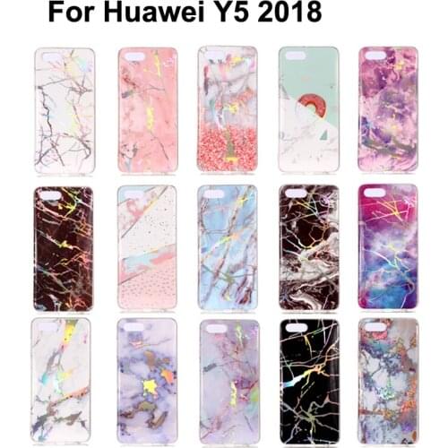 For Huawei Y52018 Laser print Marble painted TPU Phone cover capa,For huawei Y52018 anti-fall silica soft back case fundas