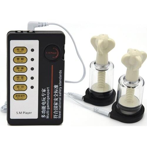Electro Shock Nipple Clamps Electric Shock Nipple Sucker Full Body Massage Vibrator Breast Sucking Stimulator Sex Toys for Woman