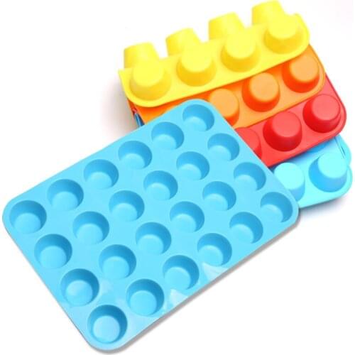 Cake Tools DIY Creative 24 Hole Round Silicone Cake Mold Muffin Cup Silicone Cake Mold Baking Mold Bakeware Cake Tools Cup Cake