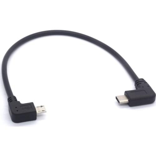 Type C to Micro USB Cable, 90 Deg USB-C Male to Micro-B Male Adapter Converter