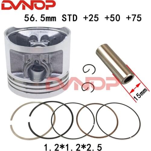 56.5mm Piston Assembly Kit for Honda CG125 CB125 XL125 CT125 SL125 TL125 CL125 Lifan Zongshen 125 Engine K082-025