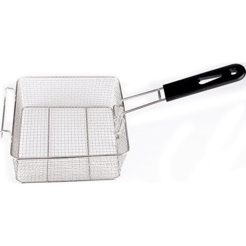 Stainless Steel Frying Basket Detachable Plastic Handle Fryer Kitchen Tool Fry Basket Strainer Stainless Steel
