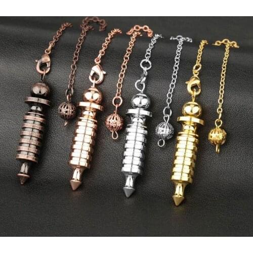Metal Pendulum Dowsing Divination Reiki Healing Spiritual Meditation Yoga Amulet Screw Shape Pendule Pendant Jewelry