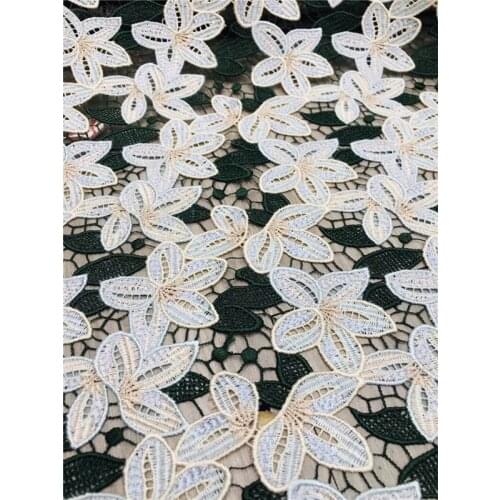 Fashion african lace fabric flower with embroidery SYJ-686817 French tulle lace fabric For Wedding dress