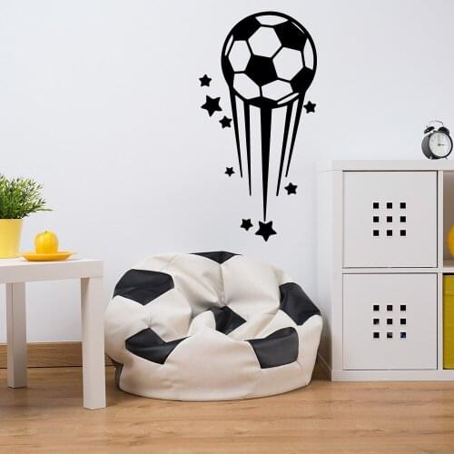Cartoon Stars Football Wall Sticker Vinyl Wall Art Stickers Modern Fashion For Kids Boys Room Living Room Home Decor Art Decals