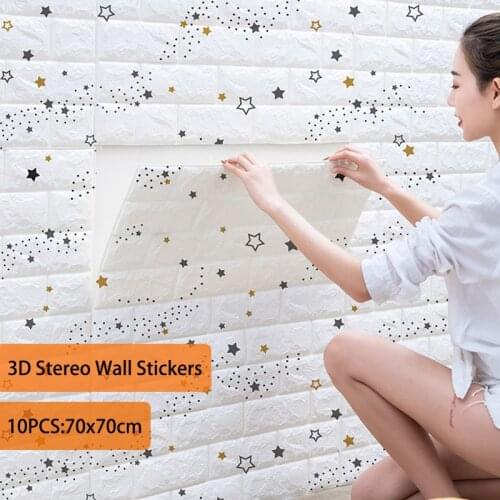 Peel and Stick 3D Wall Panel Living Room Brick Wallpaper Stickers Bedroom Kids Room Brick Self adhesive Wall Papers Home Decor