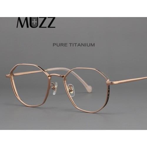 Pure Titanium Women Glasses Frame Men Polygon Myopia Optical Prescription Eyeglasses Ultralight Wide edge Design Female Eyewear