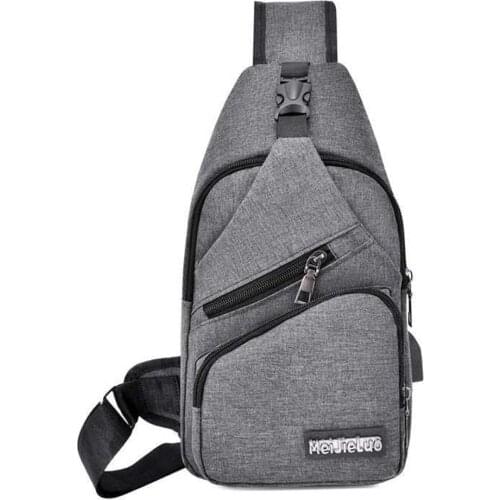 Hot Fashion Men Shoulder Bags USB Charging Crossbody Bags Multifunctional Canvas Anti Theft Chest Bags Short Trip Messengers Bag