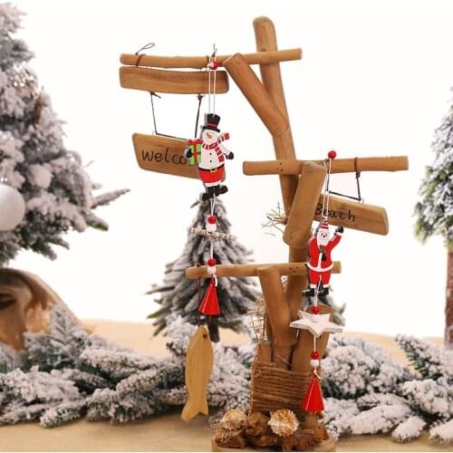 Christmas Wood Crafts Christmas Tree Decorations Festival Party Hanging Decor Xmas Ornament Kids Gift New Year 2022 Navidad