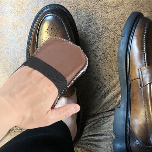 Shoeshine Cloth Plush Shoe Cleaning Cloth Faux Wool Polishing Cleaning Gloves Shoe Care Leatherware Cleaner Leather Care Tools