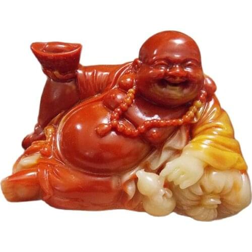 Shoushan stone carving exquisite ornaments lucky Ruyi Buddha decorative arts and crafts gifts of money Home Furnishing