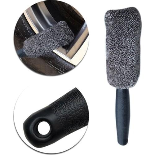 Auto Rim Scrubber Plastic Handle Microfiber Brush Cleaner Dust Remover Motorcycle Truck Cleaning Detailing Car Care Brush