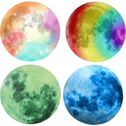 Glow in The Dark Moon 30cm Glowing Luminous Wall or Ceiling Art Stickers Removable Adhesive Wall Decal for Kids Bedroom