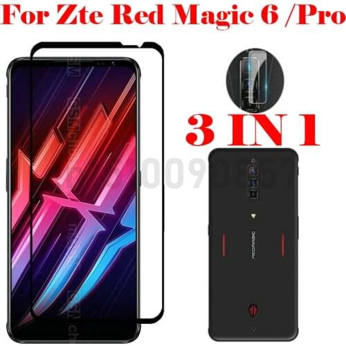 2.5D 9H Tempered Glass Soft TPU Case Cover for Red Magic 6 Screen Protector Glass for ZTE Nubia Red Magic 6 Pro