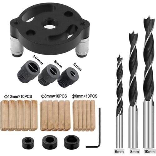 ZK30 Woodworking Pocket Hole Jig 6/8/10mm Self-centering Vertical Jig Drill Guide For Locator Hole Puncher Carpentry Hand Tools