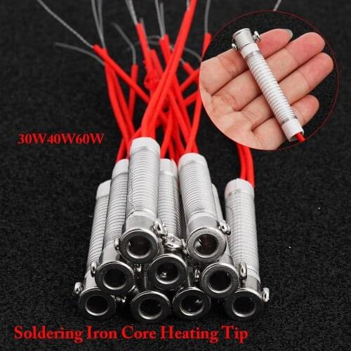 2pcs 220V 30W40W60W Soldering Iron Core Heating Element Replacement External Heat Welding Tools Metalworking Accessory