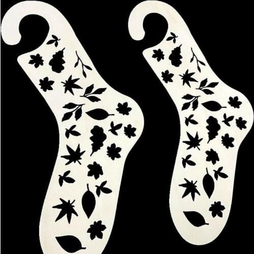 2PCs Natural Color Wooden Handmade Hand Knitting Socks Blocker Stretchers Sock Model Board Display Moulds