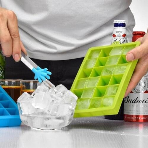 24 Grids Silicone Ice Cube Tray with Lid Mold Food Grade Silicone Whiskey Cocktail Drink Chocolate Ice Cream Maker Party Bar