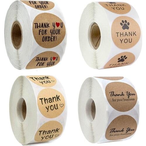 500Pcs/Roll Gift Packaging Seal Labes Stationery Sticker Multi Purpose Nature Color Round Shape DIY Hand Account