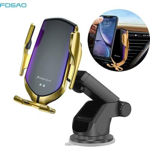 Car Phone Holder Automatic Clamping 10W Qi Wireless Charger for iPhone 11 Pro XS XR X 8 Fast Charging Stand For Samsung S10 S9