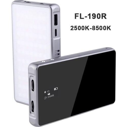 Buddiesman FL-190R LED Light 2500K-8500K RGB 5000mah on-Camera Portable Photography 9 Modes Full color Fill Light For Video