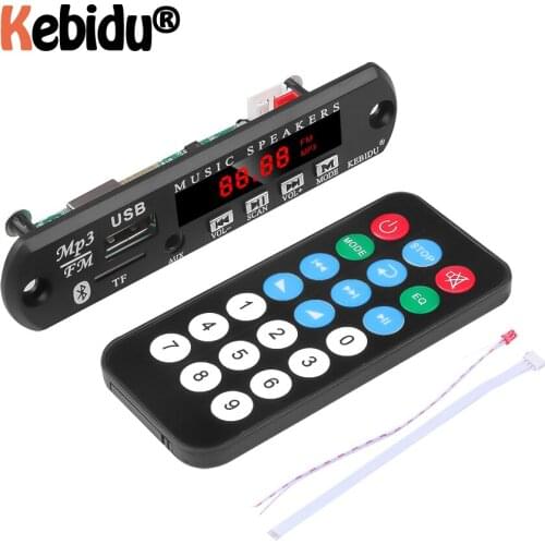 DC 12V 5V Wireless Bluetooth Audio Module MP3 WMA Decoder Board USB FM TF Radio For Car MP3 Accessories MP3 Player Latest