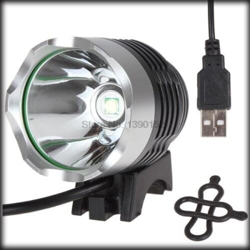 By dhl or ems 100 pcs 800 Lumen XML T6 LED USB Bike Light Front Bicycle Lamp & LED Headlight Headlamp 3 Modes