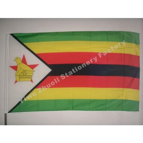Zimbabwe Flag 150X90cm (3x5FT) 115g 100D Polyester Double Stitched High Quality Free Shipping