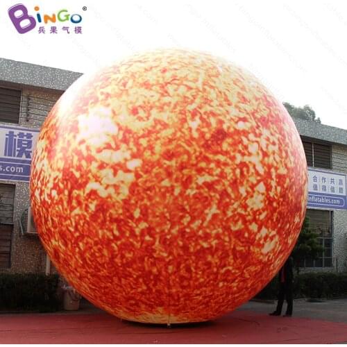 Customized 20 feet inflatable sun ball ground decorative 6 meters inflatable giant sun with LED toys