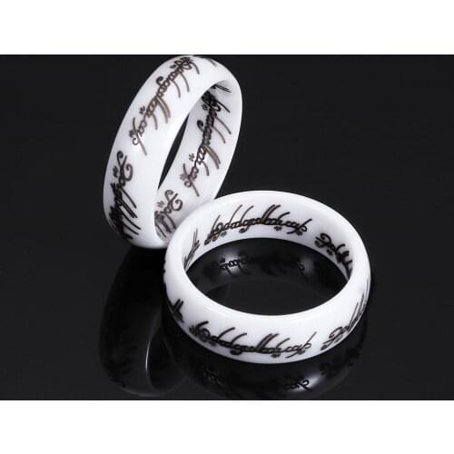 Islamic Fashion Simple Men and Women Colorfast and Non Allergic Ceramic Personality Religious Ring