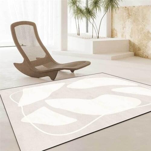 Japanese-Style Fashion Simple Rug Light Khaki Beige Beige Geometric Carpet Living Room Bedroom Bed Blanket Bath Mat