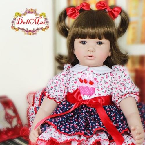24 Inch Elegant Reborn Baby Girl Doll 60 cm Soft silicone vinyl limbs noble Princess Doll Lifelike Boneca Reborn Kids gift l.o.l