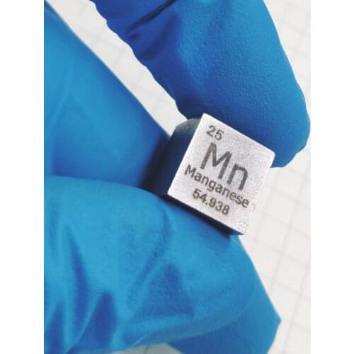 Manganese Metal Mn Density Cube 99.7% Pure 10x10x10mm cube