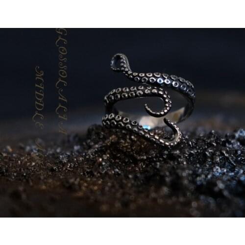Cthulhu Mythos The Ancient God Legend Arm Tentacle 925 Sterling Silver Ring