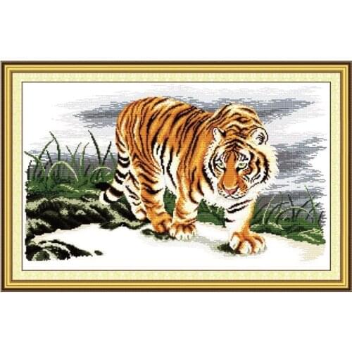 14/16/18/27/28 Tiger Cross Stitch Kit, Animal King Tiger Pattern Handmade Sewing Kit China Special Sewing Embroidery