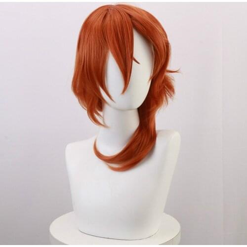 Anime Bungo Stray Dogs Chuya Nakahara Chuuya Cosplay Wig Heat Resistant Synthetic Hair Wigs + Wig Cap
